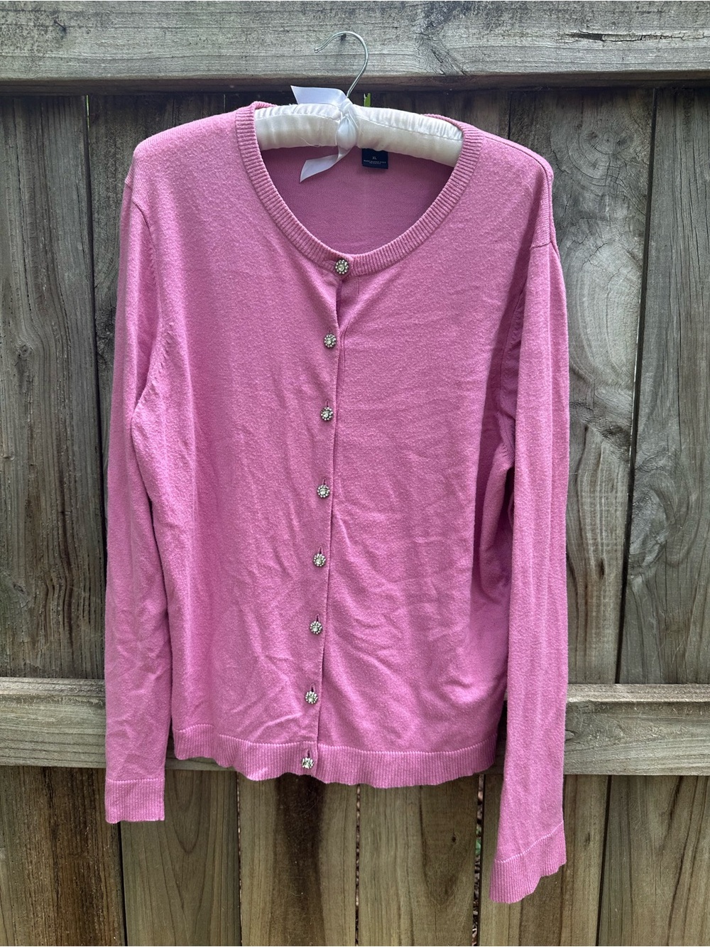 Gap pink wool blend cardigan with sparkle buttons